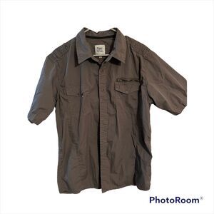Paper denim & cloth mens xxl button down shirt gray green short sleeve ss